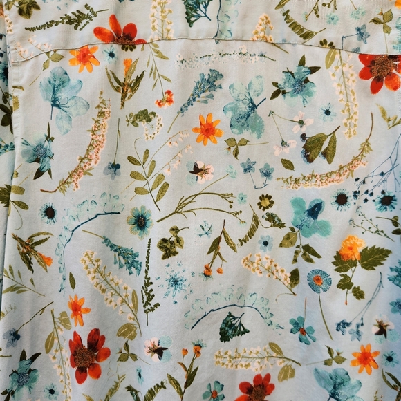 COLDWATER CREEK Women's Blouse Plus Size 1X Green Floral Garden 3/4 Sleeve - Picture 6 of 9